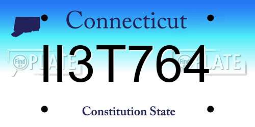 II3T764 Connecticut License Plate