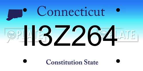 II3Z264 Connecticut License Plate