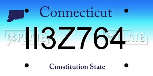 II3Z764 Connecticut License Plate