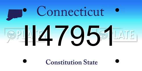 II47951 Connecticut License Plate