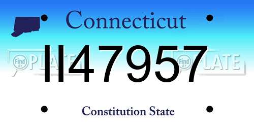 II47957 Connecticut License Plate