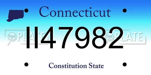 II47982 Connecticut License Plate