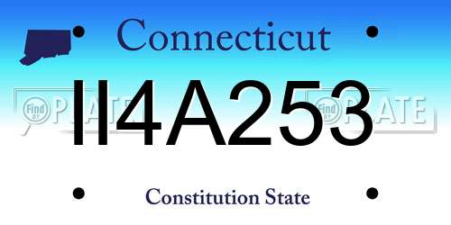 II4A253 Connecticut License Plate
