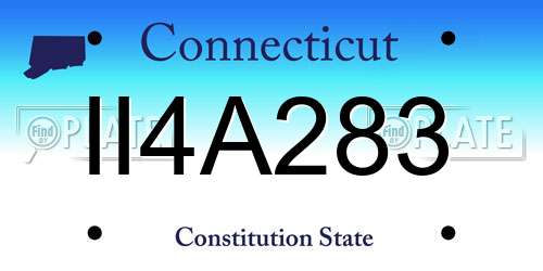 II4A283 Connecticut License Plate