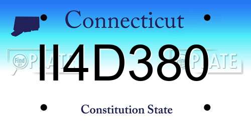II4D380 Connecticut License Plate
