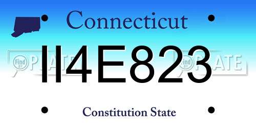 II4E823 Connecticut License Plate
