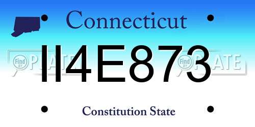 II4E873 Connecticut License Plate