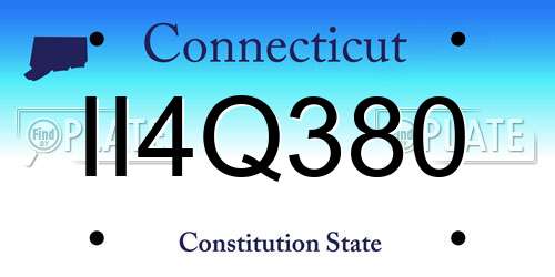 II4Q380 Connecticut License Plate