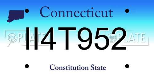 II4T952 Connecticut License Plate