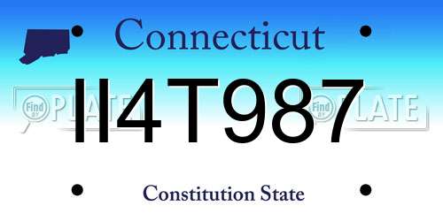 II4T987 Connecticut License Plate