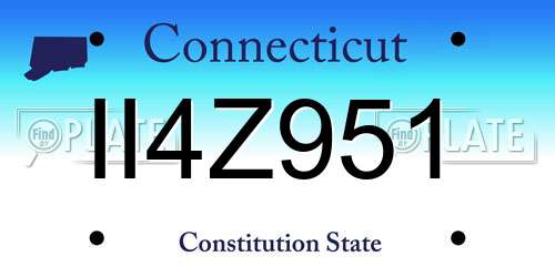 II4Z951 Connecticut License Plate