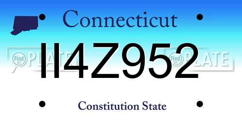 II4Z952 Connecticut License Plate