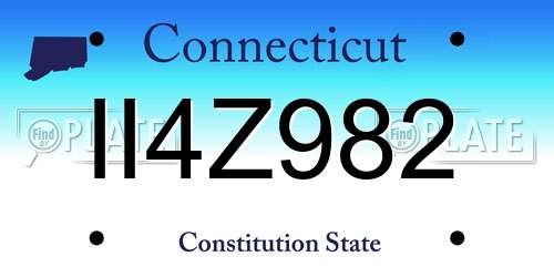 II4Z982 Connecticut License Plate
