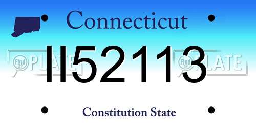 II52113 Connecticut License Plate