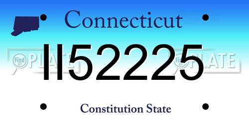 II52225 Connecticut License Plate