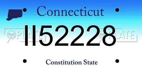 II52228 Connecticut License Plate