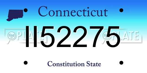 II52275 Connecticut License Plate