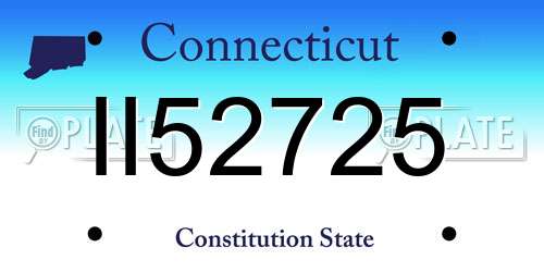 II52725 Connecticut License Plate