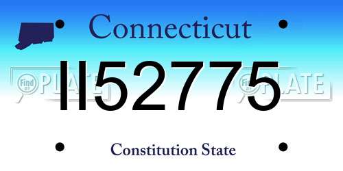 II52775 Connecticut License Plate