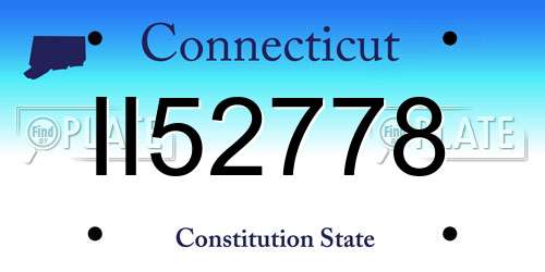 II52778 Connecticut License Plate