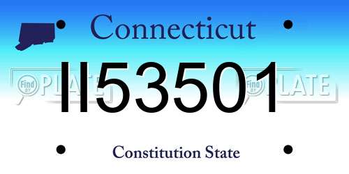 II53501 Connecticut License Plate