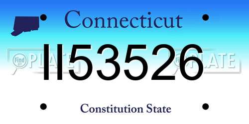 II53526 Connecticut License Plate