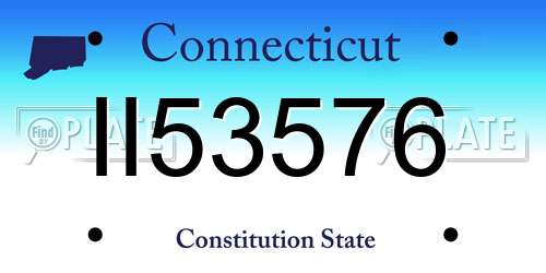 II53576 Connecticut License Plate