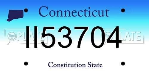 II53704 Connecticut License Plate
