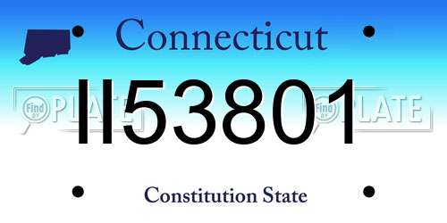 II53801 Connecticut License Plate