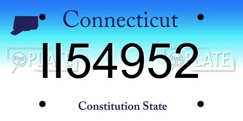 II54952 Connecticut License Plate