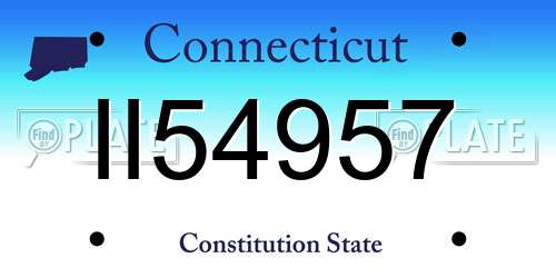 II54957 Connecticut License Plate