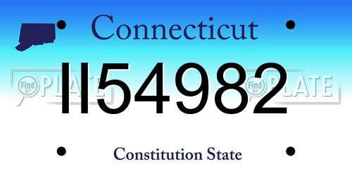 II54982 Connecticut License Plate