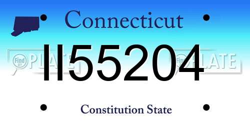 II55204 Connecticut License Plate
