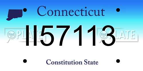 II57113 Connecticut License Plate