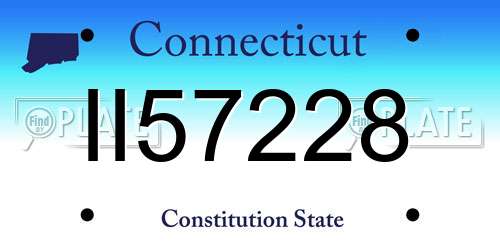 II57228 Connecticut License Plate