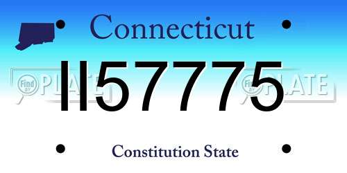 II57775 Connecticut License Plate