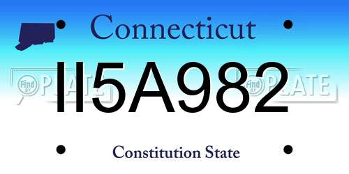 II5A982 Connecticut License Plate