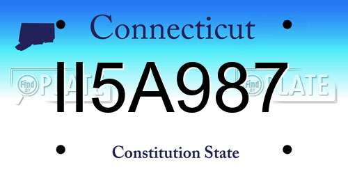 II5A987 Connecticut License Plate