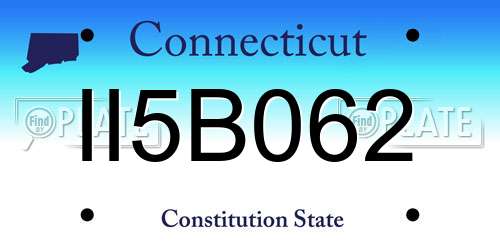 II5B062 Connecticut License Plate