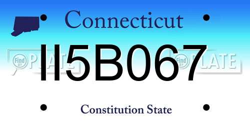 II5B067 Connecticut License Plate