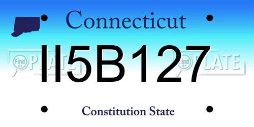 II5B127 Connecticut License Plate