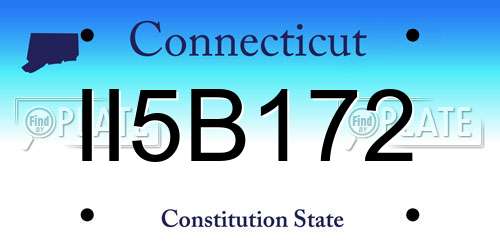 II5B172 Connecticut License Plate