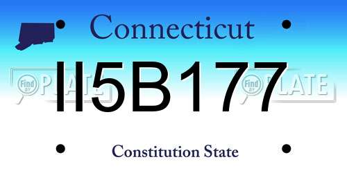 II5B177 Connecticut License Plate