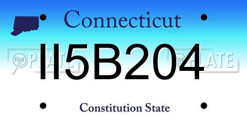 II5B204 Connecticut License Plate