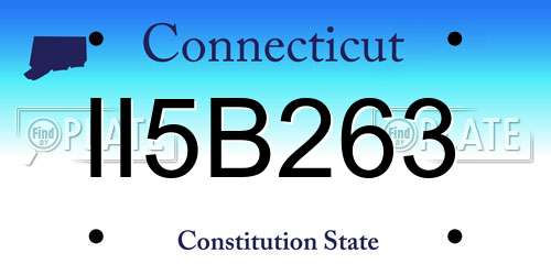II5B263 Connecticut License Plate