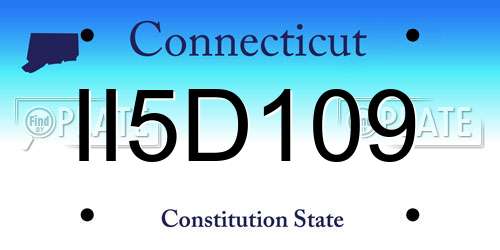 II5D109 Connecticut License Plate