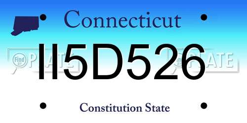 II5D526 Connecticut License Plate
