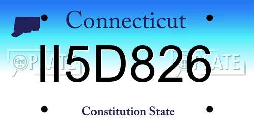 II5D826 Connecticut License Plate