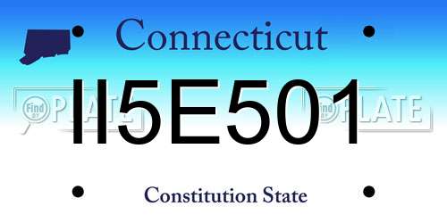 II5E501 Connecticut License Plate