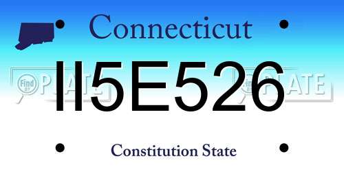 II5E526 Connecticut License Plate
